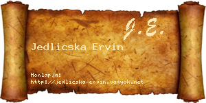 Jedlicska Ervin névjegykártya