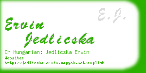 ervin jedlicska business card
